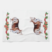 Holiday Tricolor Welsh Corgi Theedoek (Horizontaal)