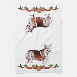 Holiday Tricolor Welsh Corgi Theedoek