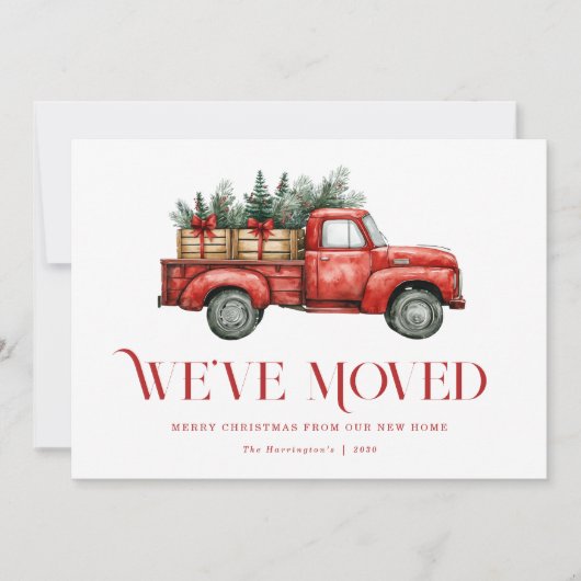 Holiday Truck Moving New Home Announcement Card Feestdagenkaart (Voorkant)