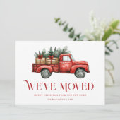 Holiday Truck Moving New Home Announcement Card Feestdagenkaart (Staand voorkant)
