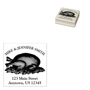 Holiday Turkey Thanksgiving Persoonlijk adres Rubberstempel