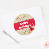Holiday Typografie trendy gold confetti kermas Ronde Sticker (Envelop)