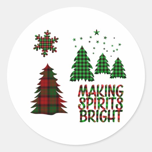 Holiday Typografie trendy Kerstmis Ronde Sticker (Voorkant)