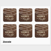 Holiday Typografie trendy Kerstmis Vierkante Sticker (Vel)