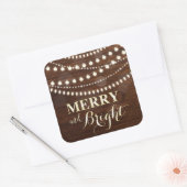 Holiday Typografie trendy Kerstmis Vierkante Sticker (Envelop)