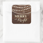 Holiday Typografie trendy Kerstmis Vierkante Sticker (Tas)
