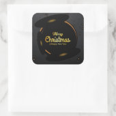 Holiday Typografie trendy red glitter Kerstmis Vierkante Sticker (Tas)