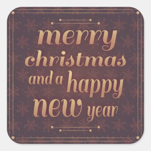 Holiday Typografie trendy snowflake met kerstmis Vierkante Sticker (Voorkant)