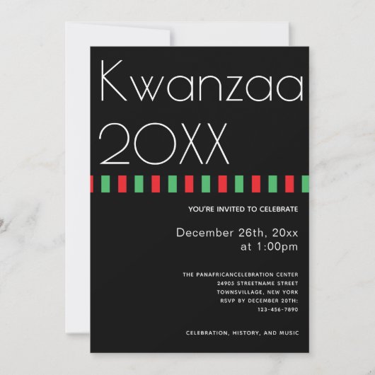 Holiday Typography Kwanzaa Kaart (Voorkant)