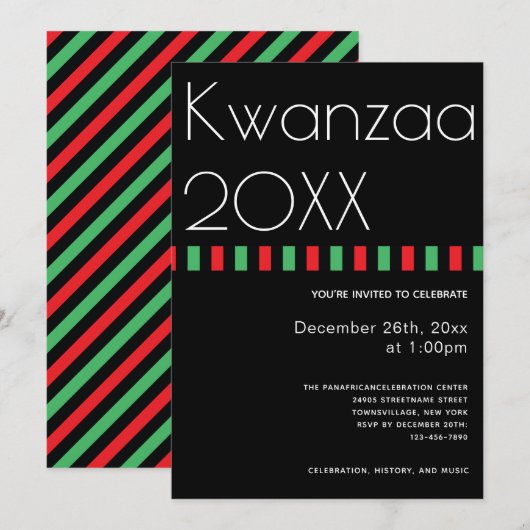 Holiday Typography Kwanzaa Kaart (Voorkant / Achterkant)