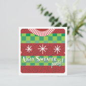 Holiday Ugly Sweater Party Invitation Kaart (Staand voorkant)