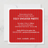 Holiday Ugly Sweater Party Invitation Kaart (Achterkant)
