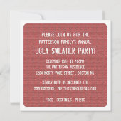 Holiday Ugly Sweater Party Invitation Kaart (Achterkant)