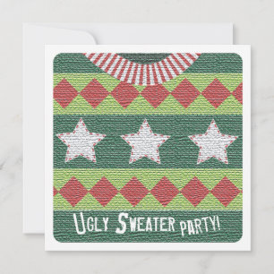 Holiday Ugly Sweater Party Invitation Kaart
