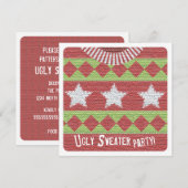 Holiday Ugly Sweater Party Invitation Kaart (Voorkant / Achterkant)