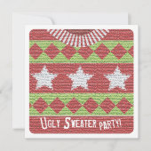 Holiday Ugly Sweater Party Invitation Kaart (Voorkant)