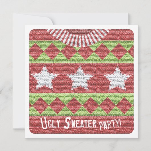 Holiday Ugly Sweater Party Invitation Kaart (Voorkant)
