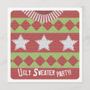 Holiday Ugly Sweater Party Invitation Kaart