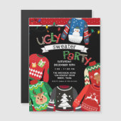 Holiday Ugly Sweater Party Magnetische Uitnodiging (Voorkant / Achterkant)