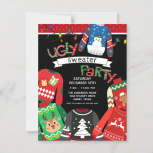 Holiday Ugly Sweater Party Magnetische Uitnodiging