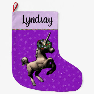 "Holiday Unicorn" kerststop (PurpleAlt) Grote Kerstsok