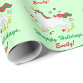 Holiday Unicorn met sternaam Cadeaupapier (Rol Hoek)