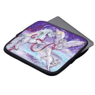 Holiday Unicorn Owl and Fox laptop hoesje Sleeve