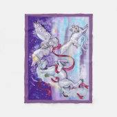 Holiday Unicorn Owl en Fox Fleece Deken (Voorkant)