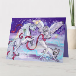 Holiday Unicorn Owl en Fox Kaart
