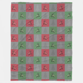 "Holiday Unicorn" Pattern Fleece Blanket (R/G)