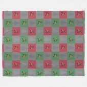 "Holiday Unicorn" Pattern Fleece Blanket (R/G) (Voorkant (Horizontaal))