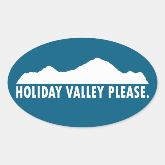 Holiday Valley graag Ovale Sticker (Voorkant)