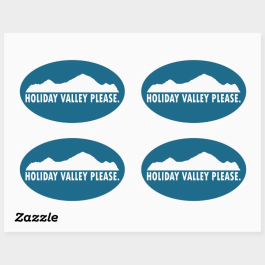 Holiday Valley graag Ovale Sticker (Vel)