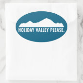 Holiday Valley graag Ovale Sticker (Tas)