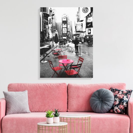 HOLIDAY VERKOOP! Times Square Black White Canvas (Insitu (Woonkamer))