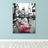 HOLIDAY VERKOOP! Times Square Black White Canvas (Insitu (Houten vloer))