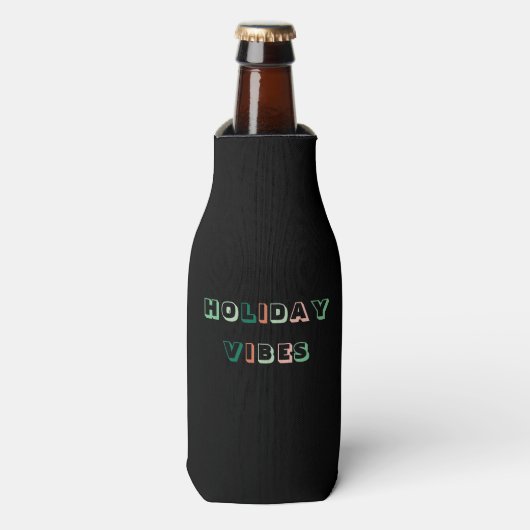 Holiday Vibes Black Bottle Cooler (Fles Voorkant)