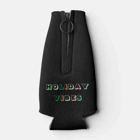 Holiday Vibes Black Bottle Cooler (Achterkant)