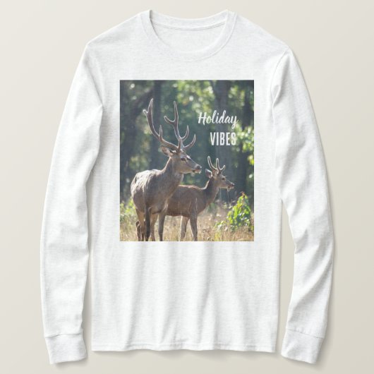 Holiday Vibes Deers Long Sleeves Top (Design voorkant)