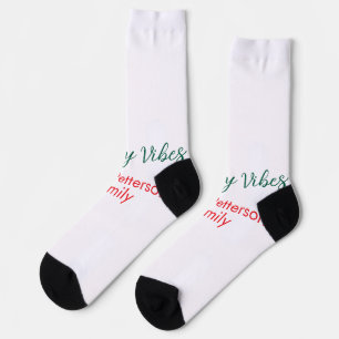 Holiday Vibes rode kerst voeg familienaam datum b Sokken