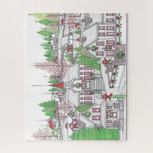Holiday Village Hand Drawn Puzzle Legpuzzel (Verticaal)