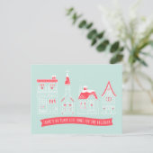 Holiday Village Illustration Kerst Briefkaart (Staand voorkant)