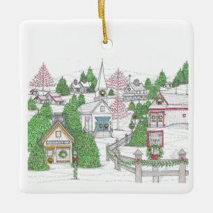 Holiday Village Keramisch Ornament