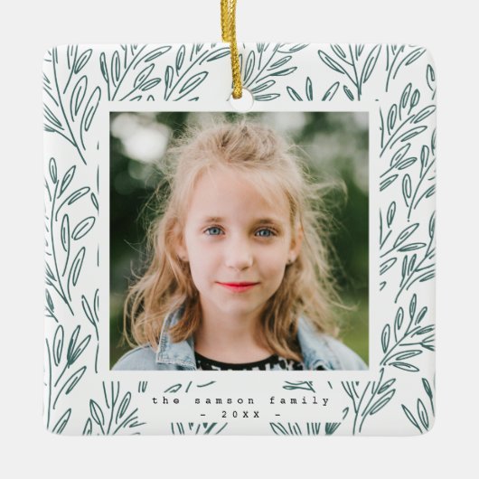 Holiday Vines Foto Keramisch Ornament (Voorkant)