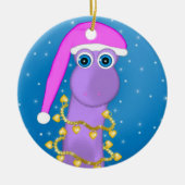 Holiday Violet Dinosaur Keramisch Ornament (Voorkant)