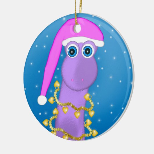Holiday Violet Dinosaur Keramisch Ornament (Links)