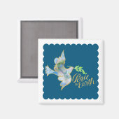 Holiday Waterverf Dove Gold Peace on Earth Magneet (Voorkant / Achterkant)