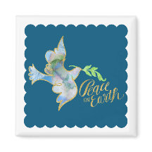 Holiday Waterverf Dove Gold Peace on Earth