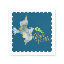 Holiday Waterverf Dove Gold Peace on Earth