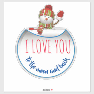 Holiday Waving Snowman Sticker